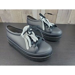 MELISSA JELLY PLATFORM SNEAKERS Black Women's Size US 8 EUR 39